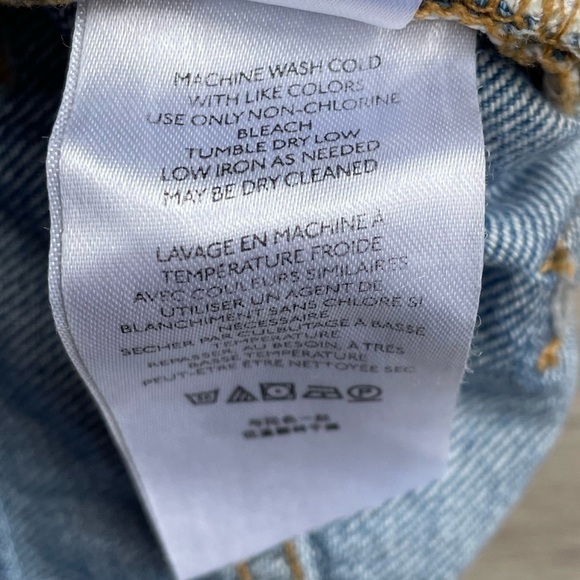 We The Free Oversized Wide Leg Jeans Frayed/Cropped Hem Medium Blue Cotton SZ 29 - Picture 8 of 13